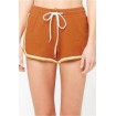 Brown Drawstring Casual Shorts