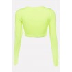 Neon Long Sleeve Round Neck Gym Sports Crop Top